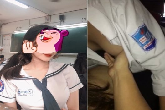 Nữ sinh quyến rũ thu hút ánh nhìn hơn bài vở